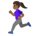 woman running, medium-dark skin tone